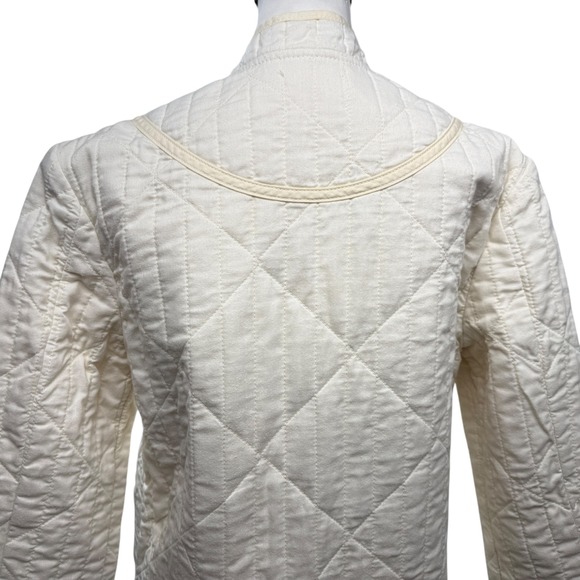 Doen Parker Quilted Jacket Women's S Barn Toggle Closure Mandarin Collar Cream - Picture 8 of 13